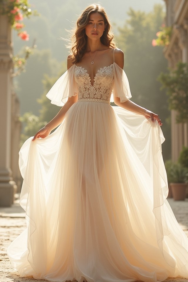 whimsical a line wedding dress