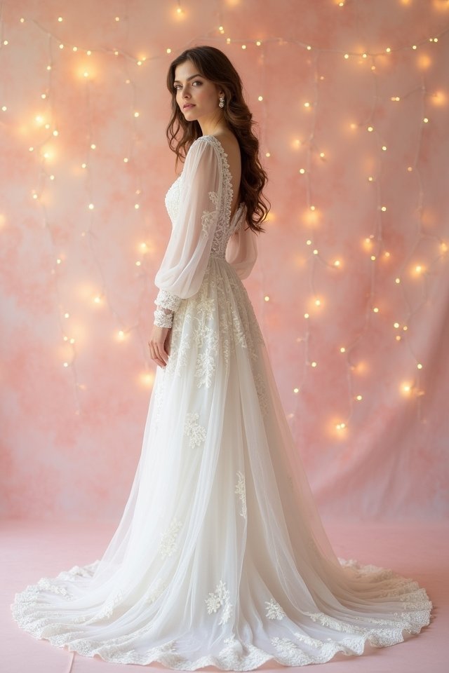 whimsical a line wedding gown