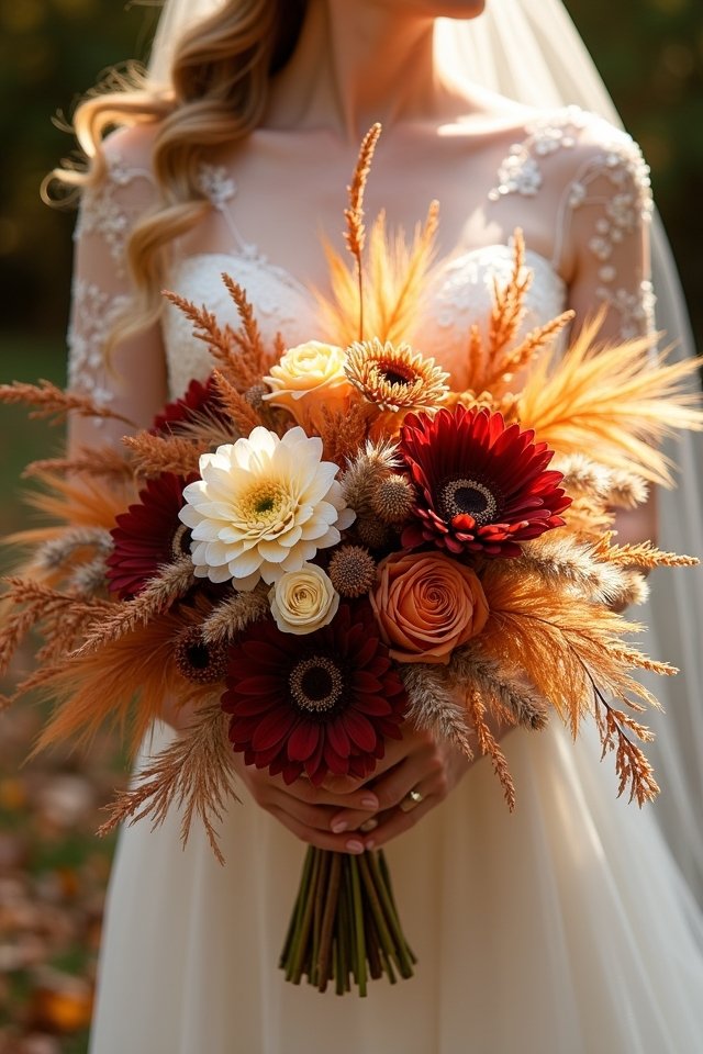 whimsical autumn bouquet accents