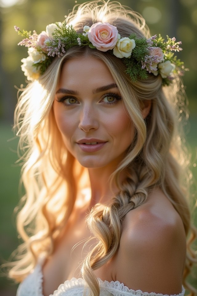 whimsical bohemian flower crown