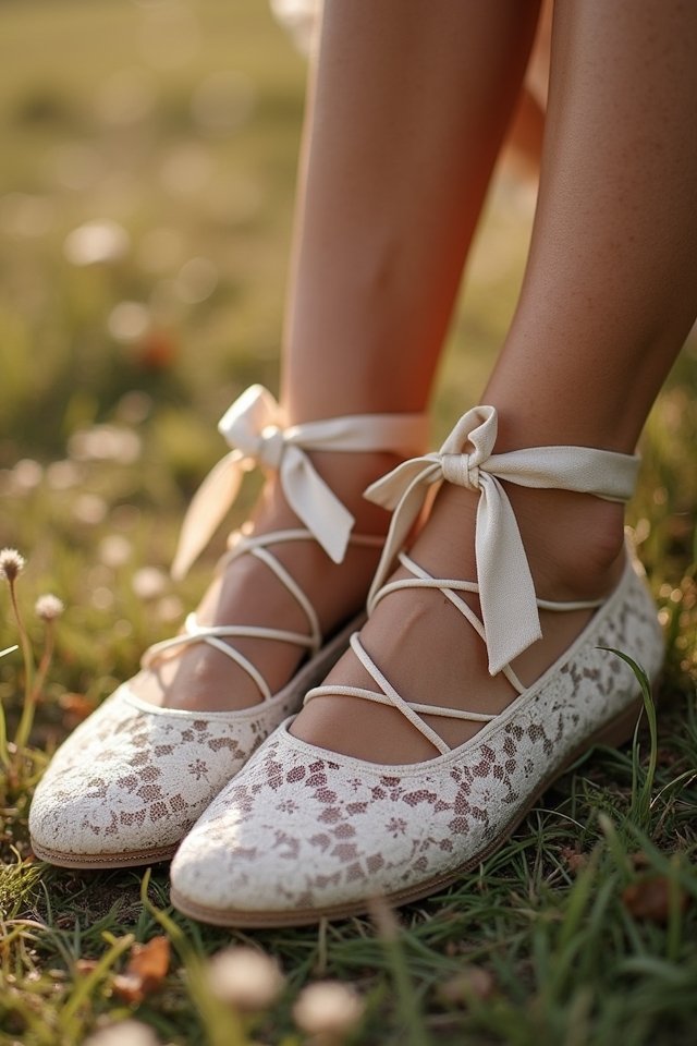 whimsical bohemian lace up flats