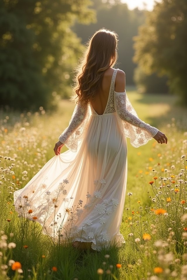 whimsical bohemian wedding attire