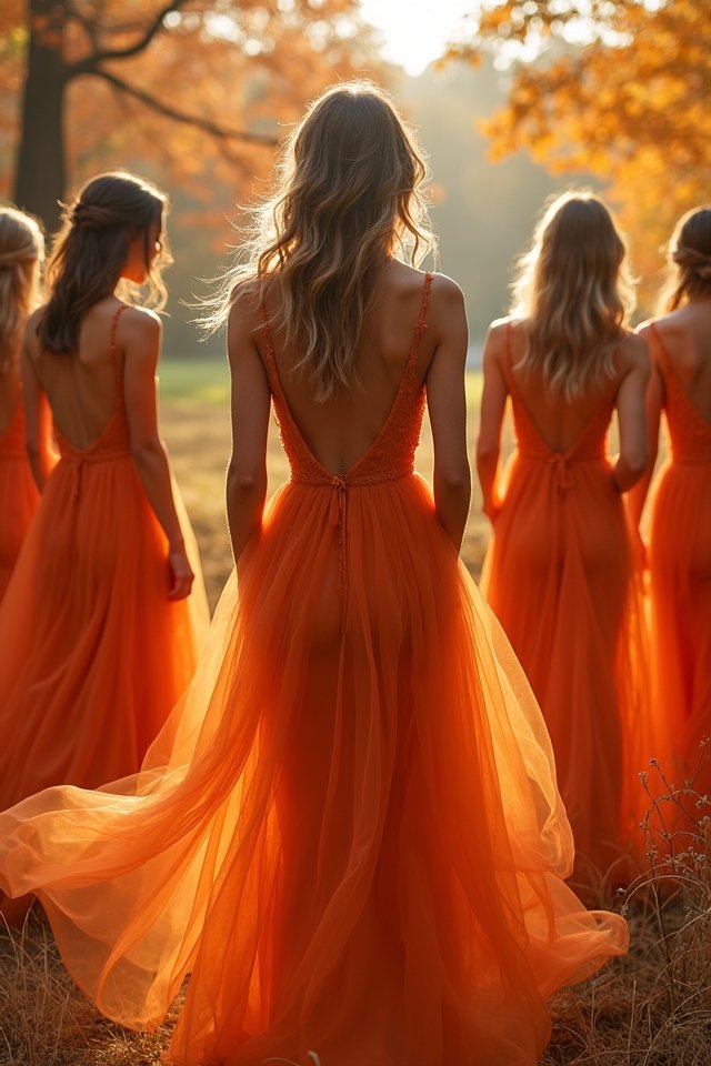 whimsical burnt orange elegance