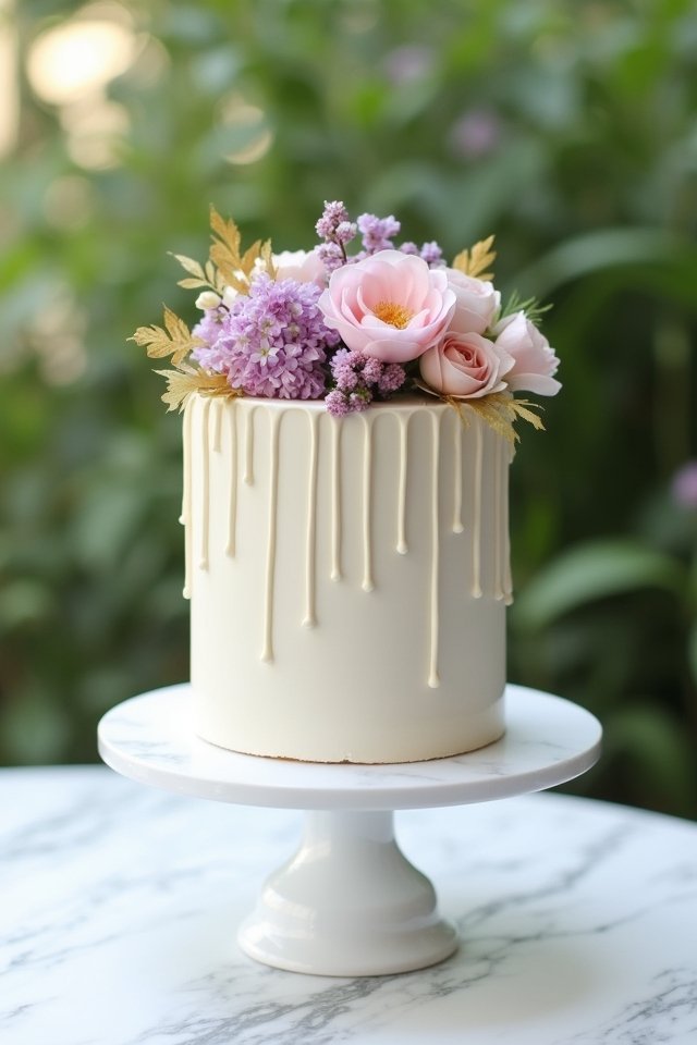 whimsical colorful drip cake