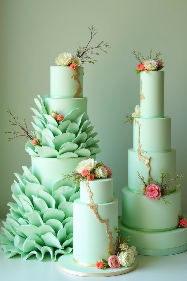 whimsical colorful wedding cakes