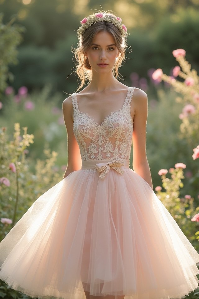 whimsical elegant tea length dress