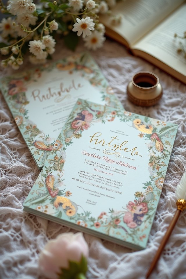whimsical fairytale wedding invitations