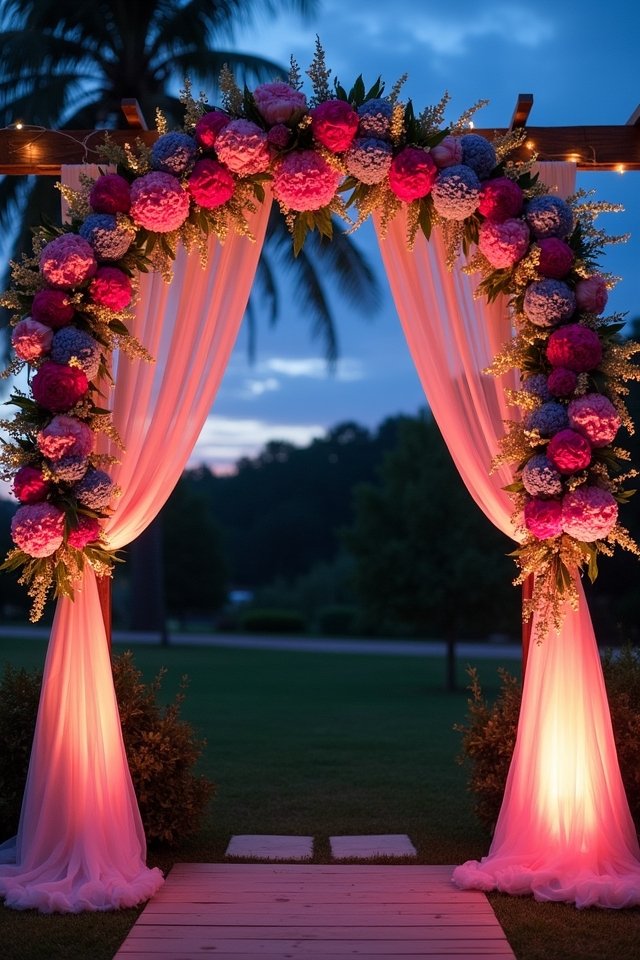 whimsical floral archway backdrop
