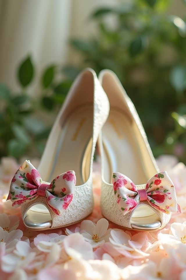 whimsical floral bow sneakers