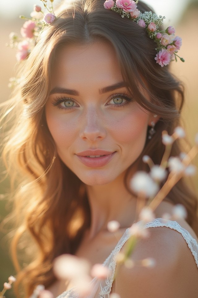 whimsical floral bridal makeup
