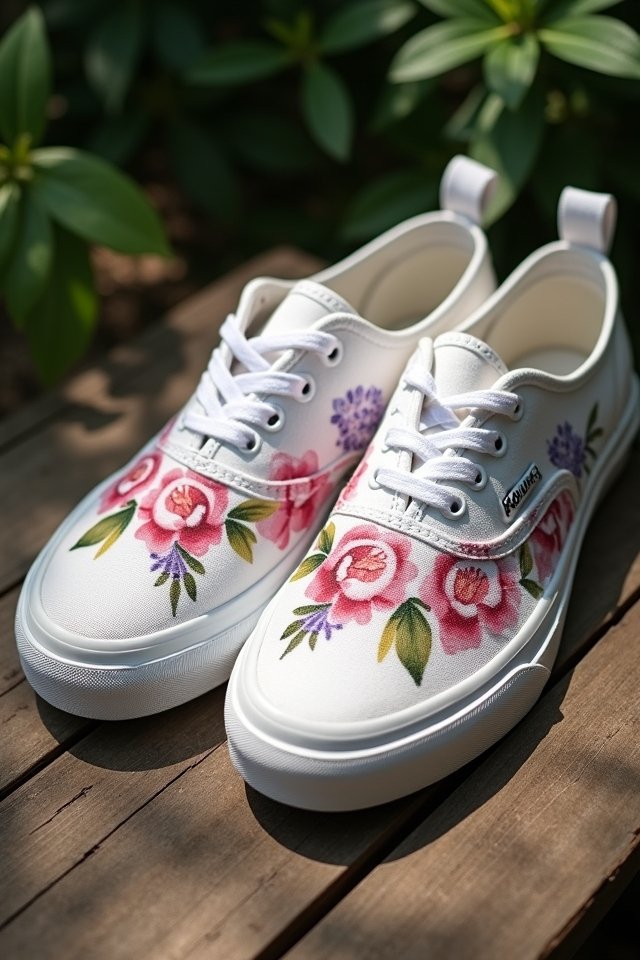 whimsical floral canvas shoes