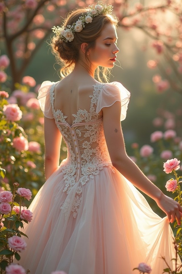 whimsical floral corset gown