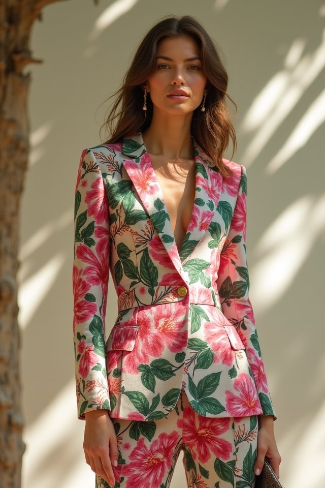 whimsical floral tailored elegance