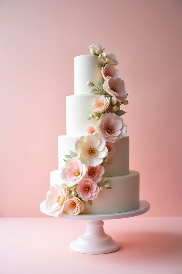 whimsical floral tiered cake