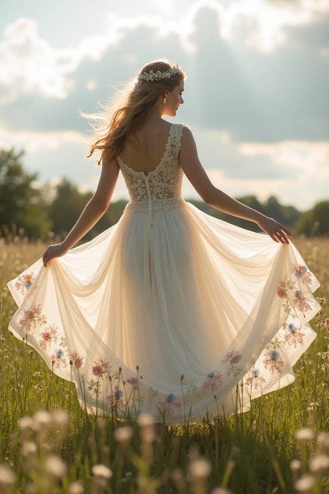 whimsical floral tulle skirt