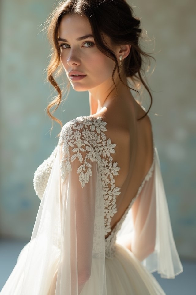 whimsical flutter chiffon sleeves