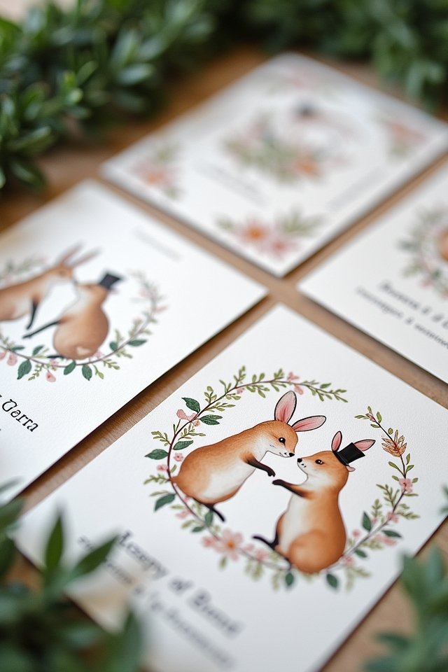 whimsical forest wedding invitations