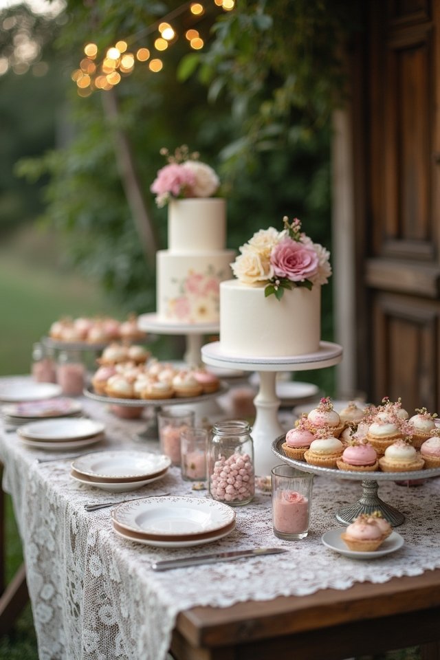 whimsical garden dessert station