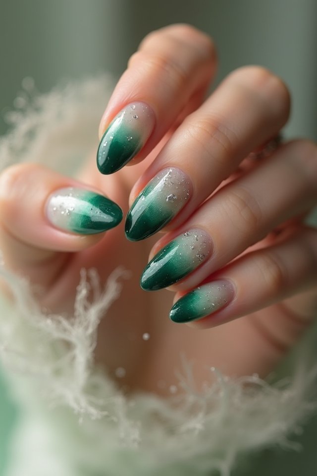 whimsical garden inspired ombre nails
