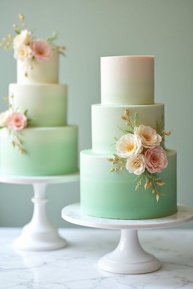 whimsical gradient wedding cake