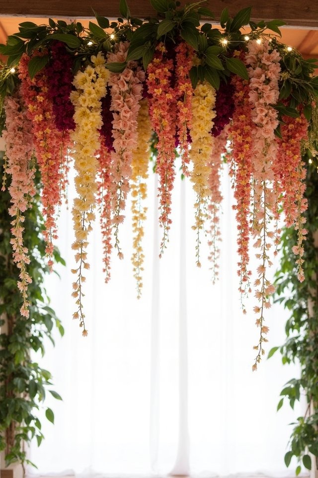 whimsical hanging flower garlands