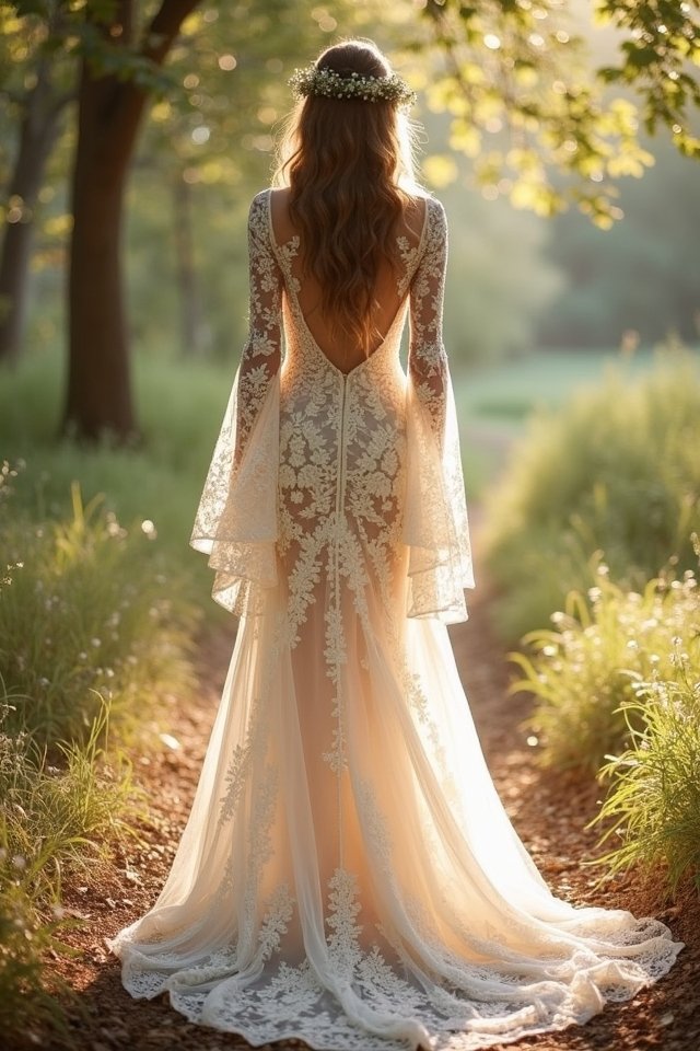 whimsical lace bell sleeves