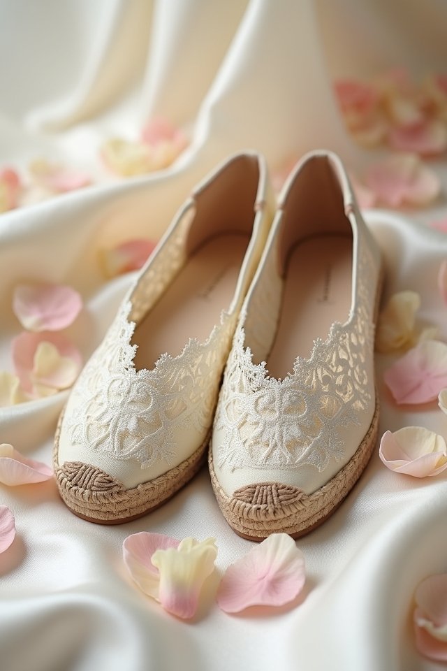 whimsical lace wedding espadrilles