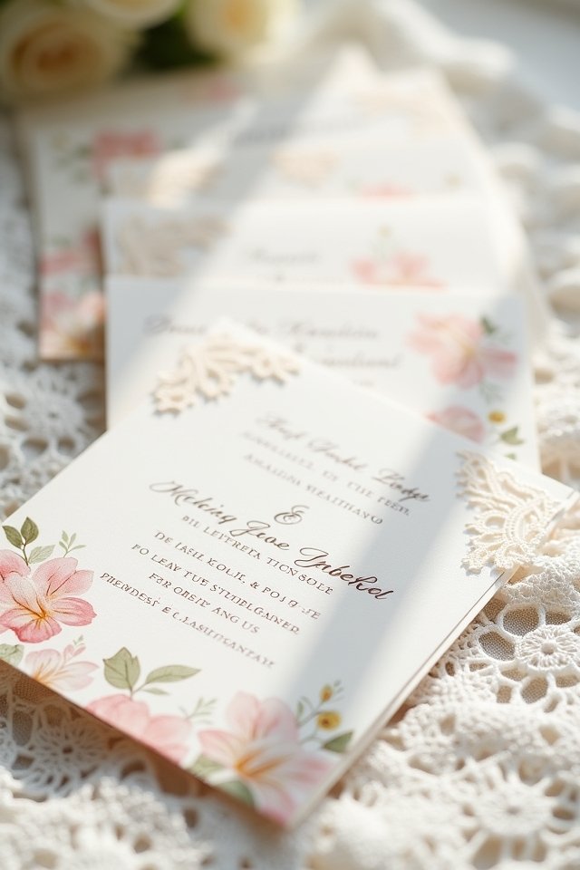 whimsical lace wedding invitations