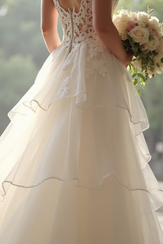 whimsical layered organza gown