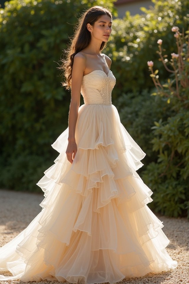 whimsical layered silk elegance