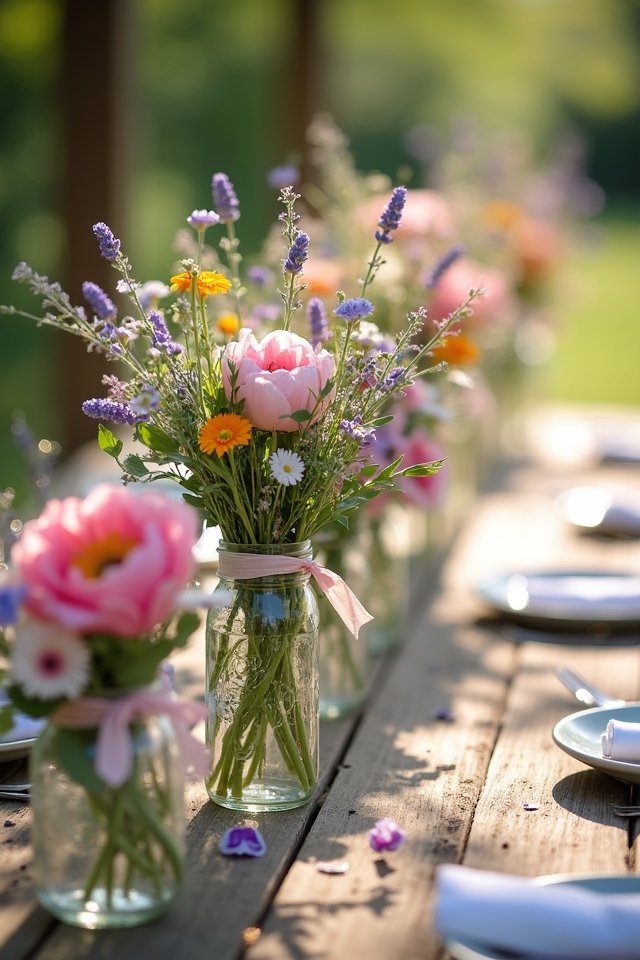 whimsical mason jar florals