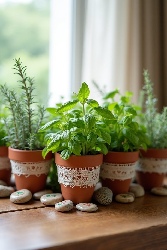 whimsical mini herb gardens