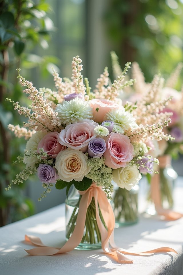 whimsical pastel floral arrangements