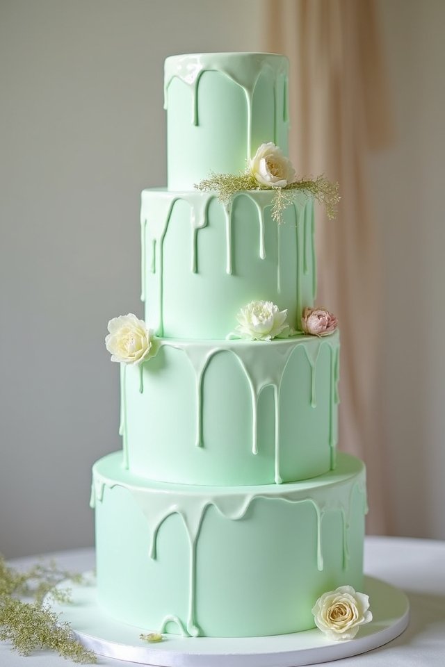 whimsical pastel green cake