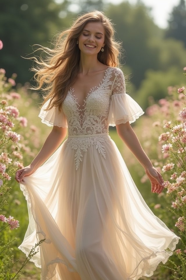 whimsical playful tea length dress