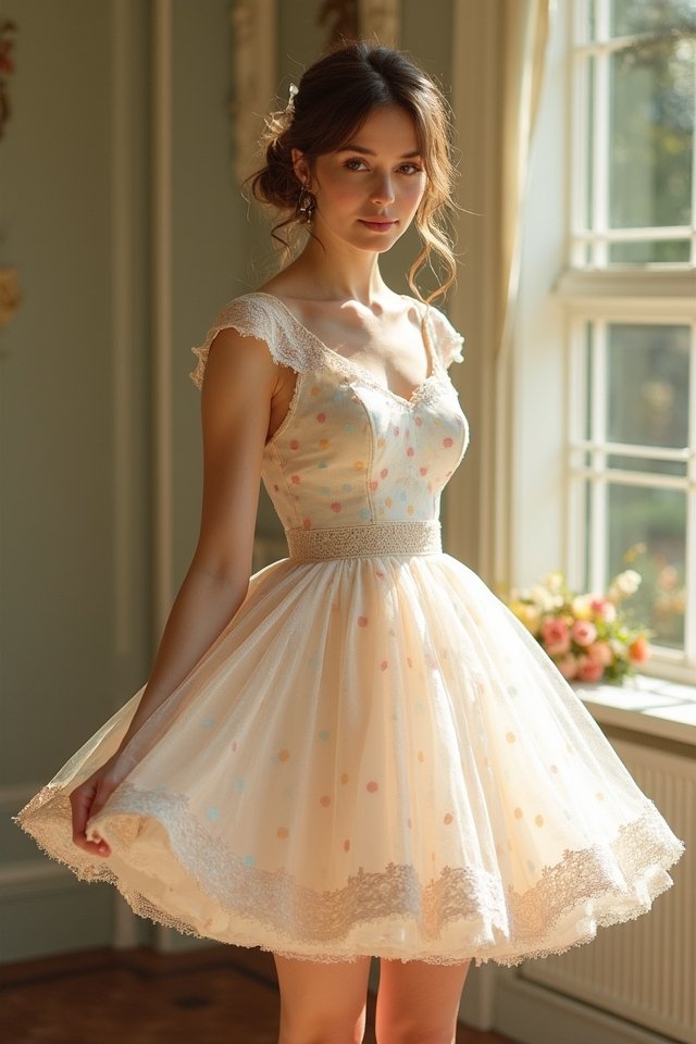whimsical retro polka dot dress