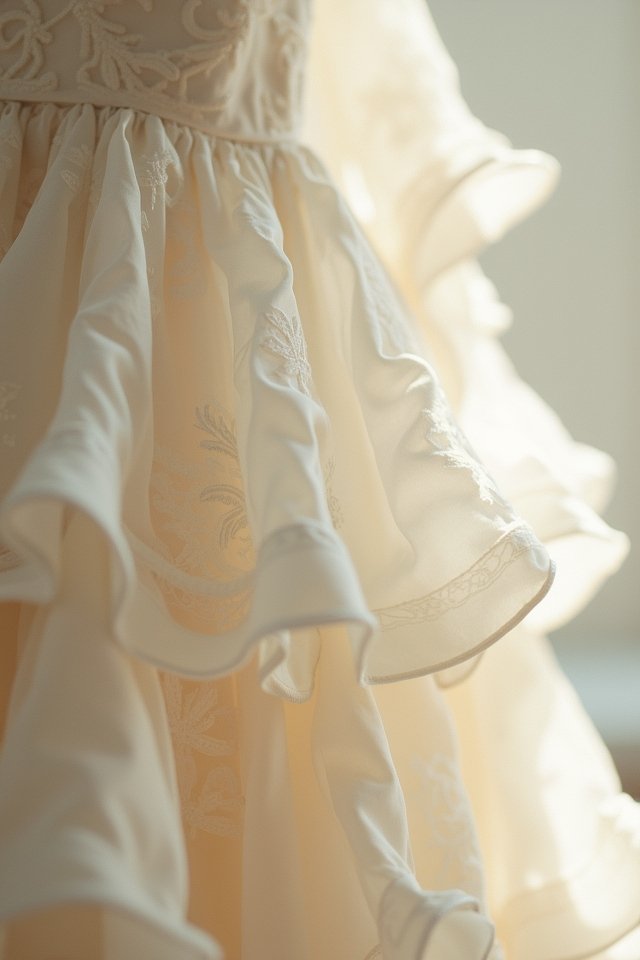 whimsical romantic satin ruffles
