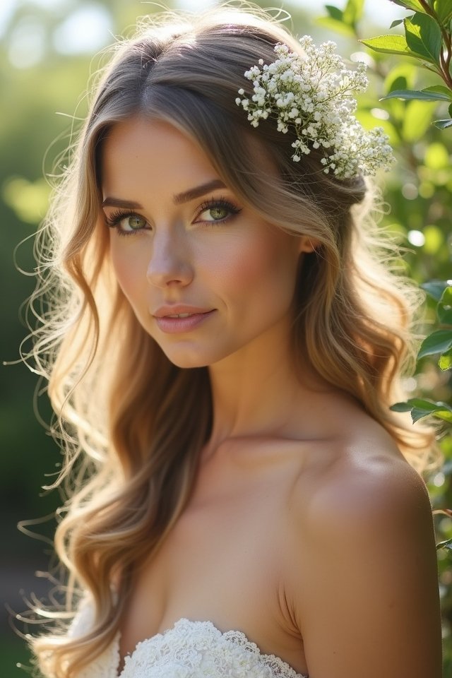 whimsical romantic side sweep