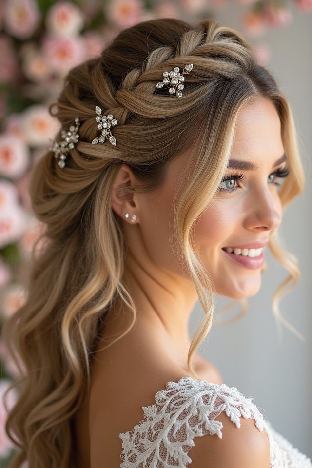 whimsical romantic twisted updo
