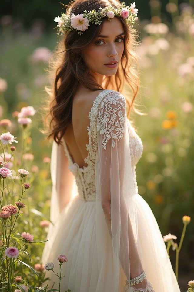 whimsical ruffled bohemian dress
