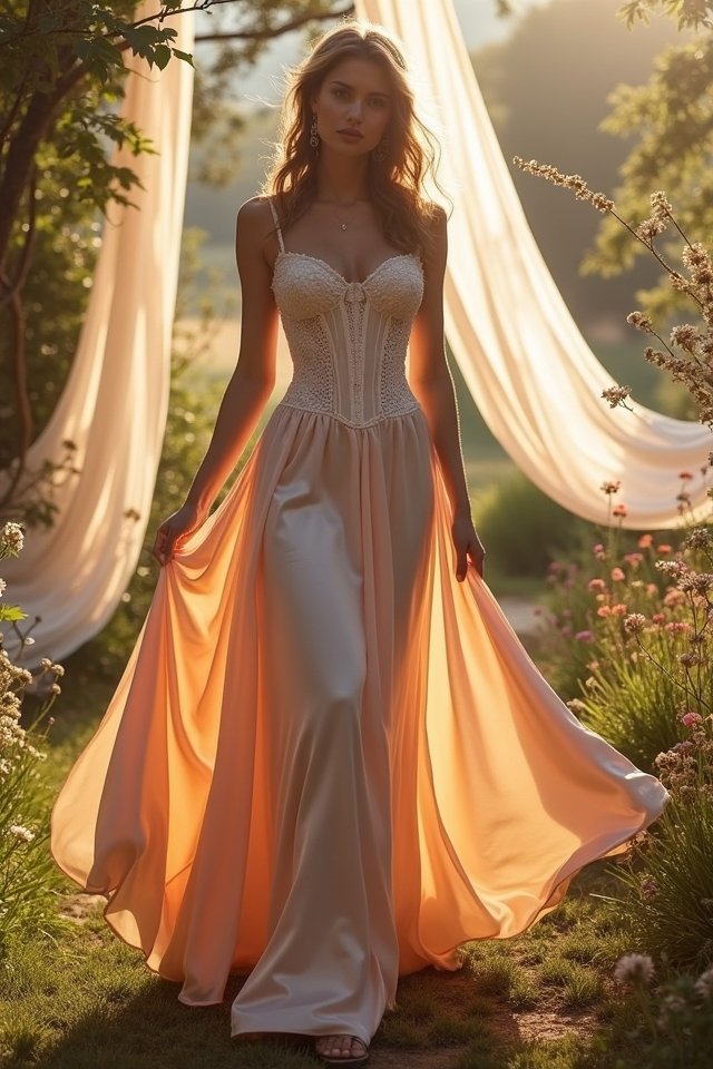 whimsical satin corset dress