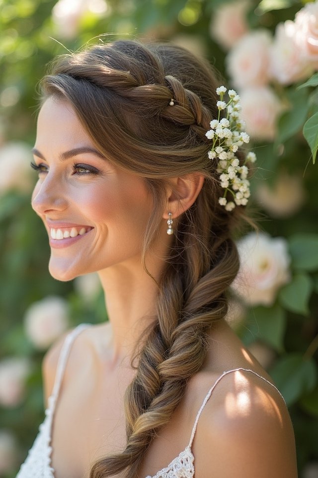 whimsical side braid charm