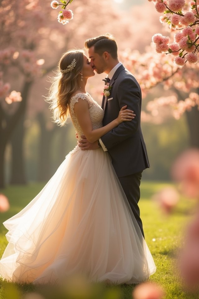 whimsical spin kiss celebration