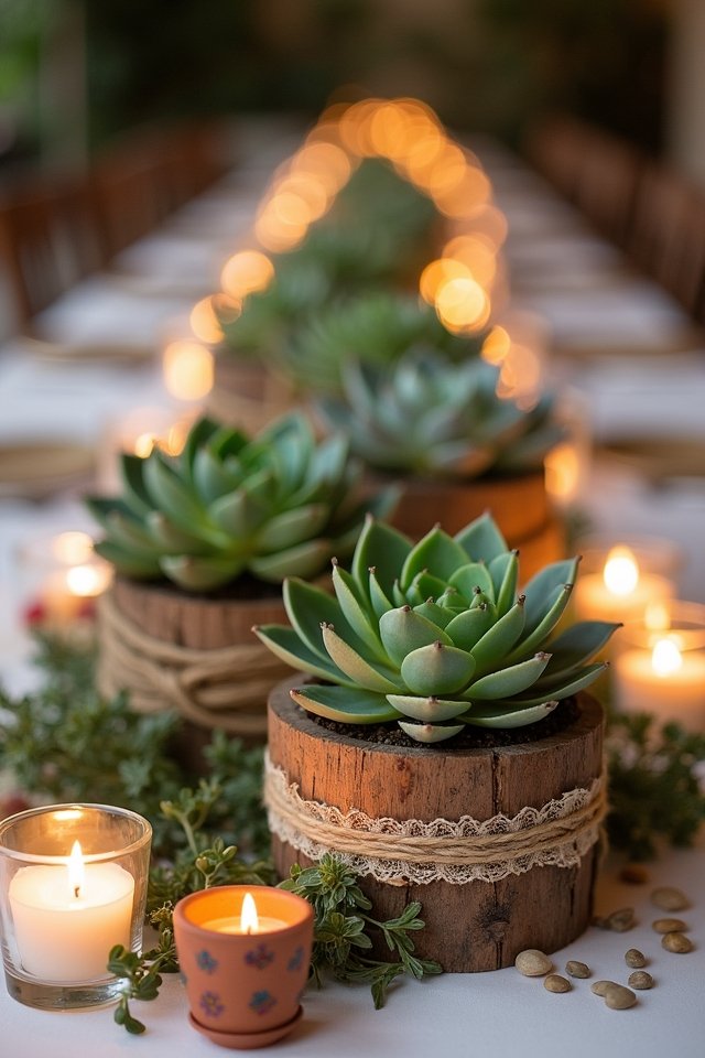 whimsical succulent garden displays
