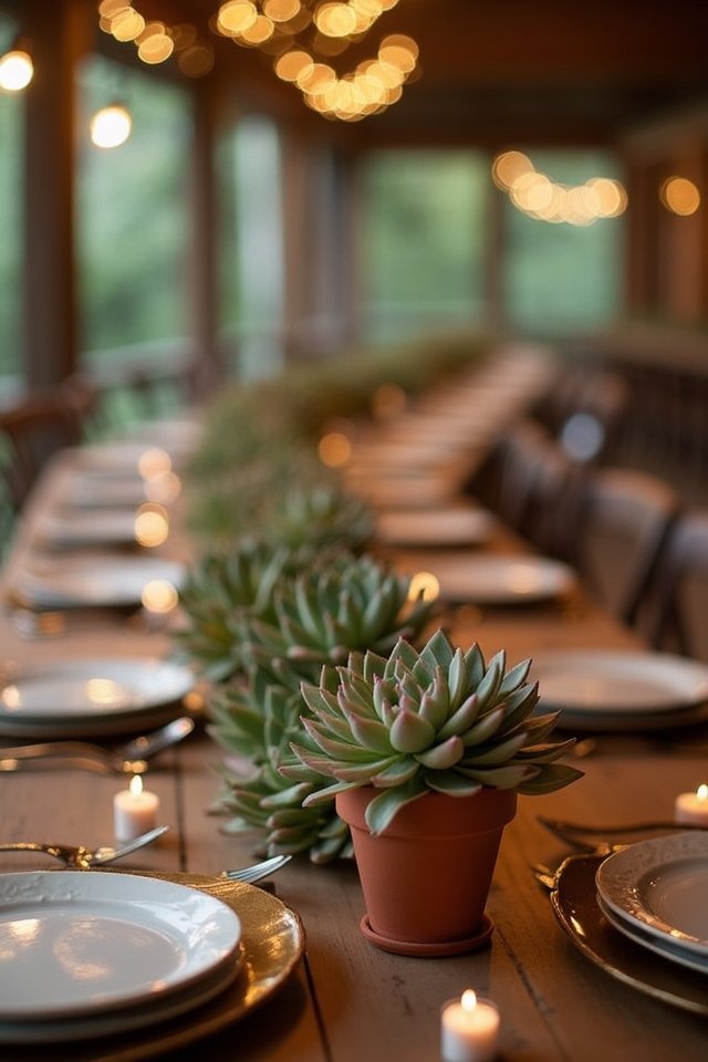 whimsical succulent table arrangements
