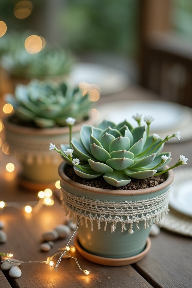 whimsical succulent wedding displays