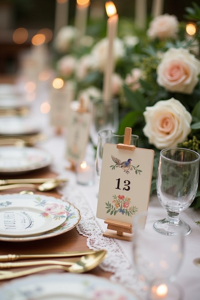 whimsical table number designs
