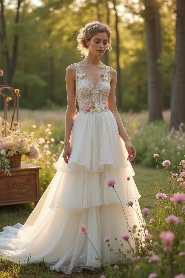 whimsical tiered tulle dress