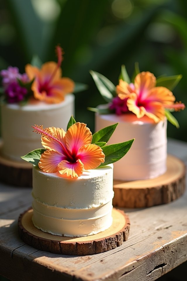 whimsical tropical flower cake