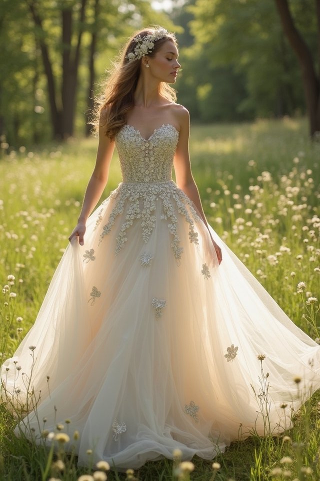 whimsical tulle bridal elegance